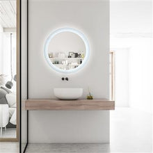 将图片加载到图库查看器,LED Bathroom Vanity Mirror with Light, 24 Inches Round Shape, Dimmable Anti-Fog Backlit Wall Mounted Defogger Circle Makeup Mirror, CRI 90 , Color Temperature 5000K