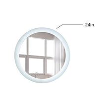 将图片加载到图库查看器,LED Bathroom Vanity Mirror with Light, 24 Inches Round Shape, Dimmable Anti-Fog Backlit Wall Mounted Defogger Circle Makeup Mirror, CRI 90 , Color Temperature 5000K