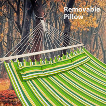 将图片加载到图库查看器,Stylish Printing Style Hammock Beach Swing Double Beds for Outdoor Camping Travel Green