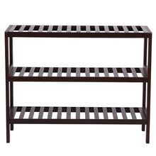 将图片加载到图库查看器,100% Bamboo Shoe Rack Bench, Shoe Storage, 3-Layer Multi-Functional Cell Shelf, Can Be Used For Entrance Corridor, Bathroom, Living Room And Corridor 70 * 25 * 55 Dark Brown