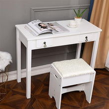 将图片加载到图库查看器,【FCH】Flip Single Mirror Double Drawers Straight Feet Dresser White