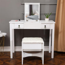 将图片加载到图库查看器,【FCH】Flip Single Mirror Double Drawers Straight Feet Dresser White