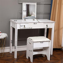 将图片加载到图库查看器,【FCH】Flip Single Mirror Double Drawers Straight Feet Dresser White