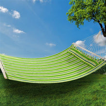 将图片加载到图库查看器,Stylish Printing Style Hammock Beach Swing Double Beds for Outdoor Camping Travel Green