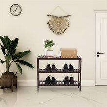 将图片加载到图库查看器,100% Bamboo Shoe Rack Bench, Shoe Storage, 3-Layer Multi-Functional Cell Shelf, Can Be Used For Entrance Corridor, Bathroom, Living Room And Corridor 70 * 25 * 55 Dark Brown