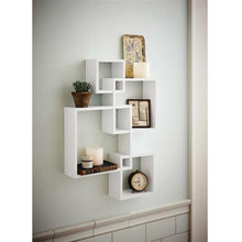 将图片加载到图库查看器,Set of 4 Intersecting Decorative Color Wall Shelf White