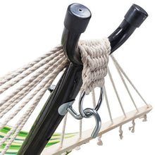 将图片加载到图库查看器,Stylish Printing Style Hammock Beach Swing Double Beds for Outdoor Camping Travel Green