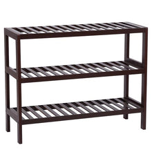 将图片加载到图库查看器,100% Bamboo Shoe Rack Bench, Shoe Storage, 3-Layer Multi-Functional Cell Shelf, Can Be Used For Entrance Corridor, Bathroom, Living Room And Corridor 70 * 25 * 55 Dark Brown