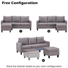 将图片加载到图库查看器,Double Chaise Longue Combination Sofa Light Grey