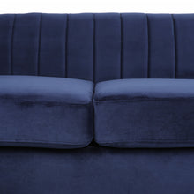 将图片加载到图库查看器,Velvet dark blue 3-seater sofa