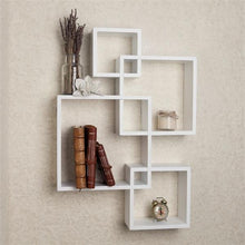 将图片加载到图库查看器,Set of 4 Intersecting Decorative Color Wall Shelf White