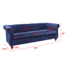 将图片加载到图库查看器,Velvet dark blue 3-seater sofa