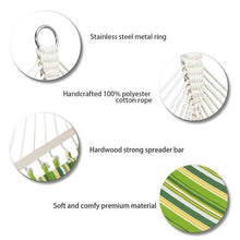 将图片加载到图库查看器,Stylish Printing Style Hammock Beach Swing Double Beds for Outdoor Camping Travel Green
