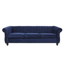 将图片加载到图库查看器,Velvet dark blue 3-seater sofa