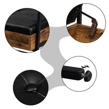 将图片加载到图库查看器,Shoe Storage Bench, Industrial Hidden Shoe Rack Bench Organizer with Storage Chest, Mesh Shelf for Entryway, Mushroom, Living Room(Rustic Brown)