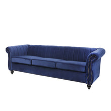将图片加载到图库查看器,Velvet dark blue 3-seater sofa