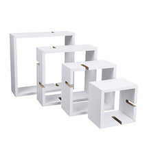将图片加载到图库查看器,Set of 4 Intersecting Decorative Color Wall Shelf White