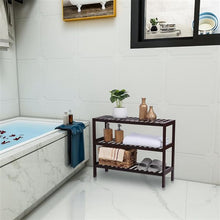 将图片加载到图库查看器,100% Bamboo Shoe Rack Bench, Shoe Storage, 3-Layer Multi-Functional Cell Shelf, Can Be Used For Entrance Corridor, Bathroom, Living Room And Corridor 70 * 25 * 55 Dark Brown