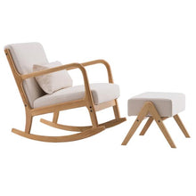 将图片加载到图库查看器,(50x25x40cm) Footrest Stool, Rocking Chair, Footrest Stool, Nordic A-type Beige