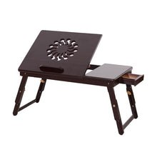 将图片加载到图库查看器,53cm Fashionable Sunflower Engraving Pattern Adjustable Bamboo Computer Desk Coffee