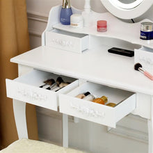 将图片加载到图库查看器，FCH LED Single Mirror 4 Drawer Dresser White
