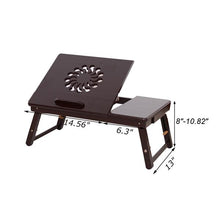将图片加载到图库查看器，53cm Fashionable Sunflower Engraving Pattern Adjustable Bamboo Computer Desk Coffee
