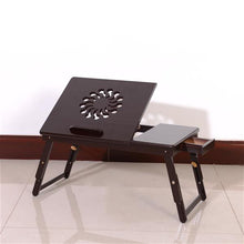 将图片加载到图库查看器，53cm Fashionable Sunflower Engraving Pattern Adjustable Bamboo Computer Desk Coffee
