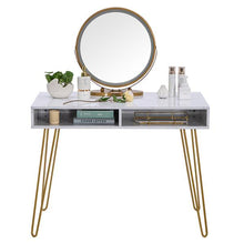 将图片加载到图库查看器，Marble Iron Foot Computer Table [103x55x80cm] White
