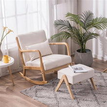 将图片加载到图库查看器，(50x25x40cm) Footrest Stool, Rocking Chair, Footrest Stool, Nordic A-type Beige
