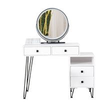 将图片加载到图库查看器，Bedroom iron dresser solid wood makeup desk storage cabinet white
