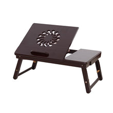 将图片加载到图库查看器，53cm Fashionable Sunflower Engraving Pattern Adjustable Bamboo Computer Desk Coffee

