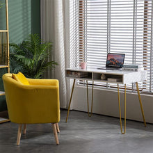 将图片加载到图库查看器，Marble Iron Foot Computer Table [103x55x80cm] White
