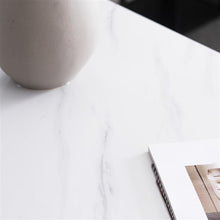 将图片加载到图库查看器，[107 x 47 x 92]cm PVC Marble Simple Bar Table   Round Bar Stool Golden Paint (One Table and Two Stools) White
