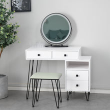 将图片加载到图库查看器，Bedroom iron dresser solid wood makeup desk storage cabinet white
