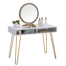 将图片加载到图库查看器，Marble Iron Foot Computer Table [103x55x80cm] White
