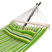 将图片加载到图库查看器，Stylish Printing Style Hammock Beach Swing Double Beds for Outdoor Camping Travel Green
