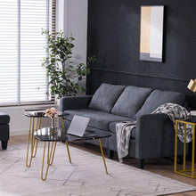 将图片加载到图库查看器，[84 x 83 x 46]cm Marble Iron Foot Coffee Table Side Table Set of 2 Black
