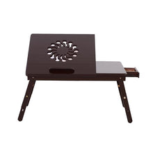 将图片加载到图库查看器，53cm Fashionable Sunflower Engraving Pattern Adjustable Bamboo Computer Desk Coffee
