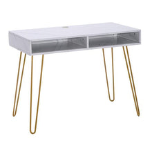 将图片加载到图库查看器，Marble Iron Foot Computer Table [103x55x80cm] White
