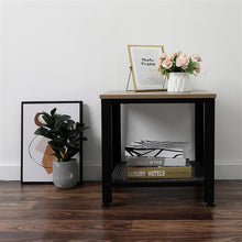 将图片加载到图库查看器，Stylish Steel And Wood Side Table
