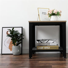 将图片加载到图库查看器，Stylish Steel And Wood Side Table
