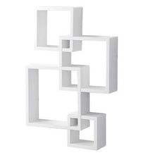 将图片加载到图库查看器，Set of 4 Intersecting Decorative Color Wall Shelf White
