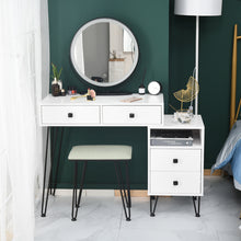 将图片加载到图库查看器，Bedroom iron dresser solid wood makeup desk storage cabinet white
