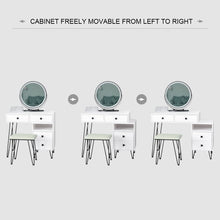 将图片加载到图库查看器，Bedroom iron dresser solid wood makeup desk storage cabinet white
