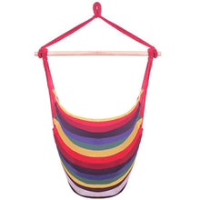 将图片加载到图库查看器，Distinctive Cotton Canvas Hanging Rope Chair with Pillows Rainbow
