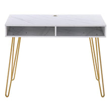 将图片加载到图库查看器，Marble Iron Foot Computer Table [103x55x80cm] White

