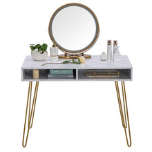 将图片加载到图库查看器，Marble Iron Foot Computer Table [103x55x80cm] White
