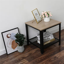 将图片加载到图库查看器，Stylish Steel And Wood Side Table
