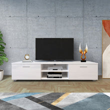 将图片加载到图库查看器，White TV Stand for 70 Inch TV Stands, Media Console Entertainment Center Television Table, 2 Storage Cabinet with Open Shelves for Living Room Bedroom
