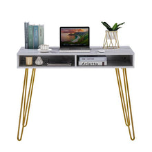 将图片加载到图库查看器，Marble Iron Foot Computer Table [103x55x80cm] White
